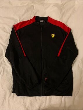 Scuderia Ferrari Black and Red Full-Zip Jacket